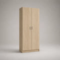 Armoire de chambre 2 portes battantes en MDF finition chêne clair 90 x 50 x 190 cm